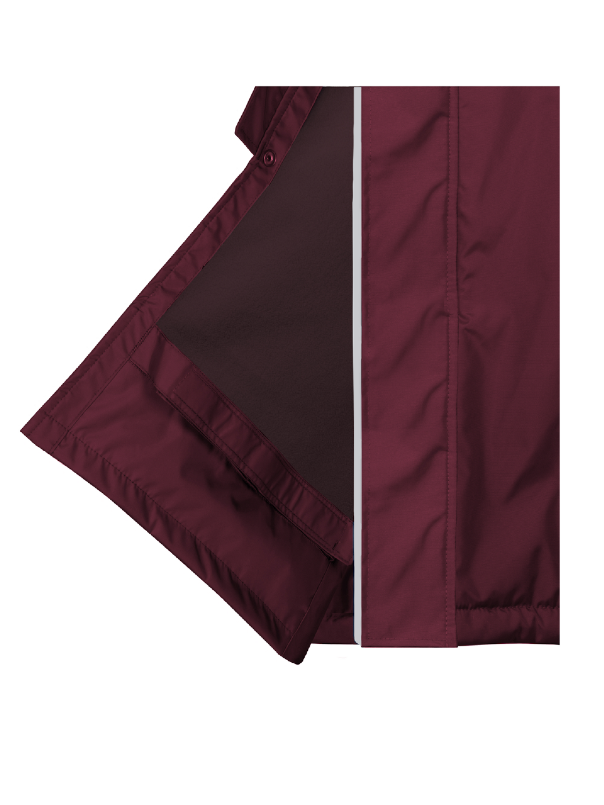 EQUIDRY waterproof horse riding raincoat thin fleece reflective plum leg strap
