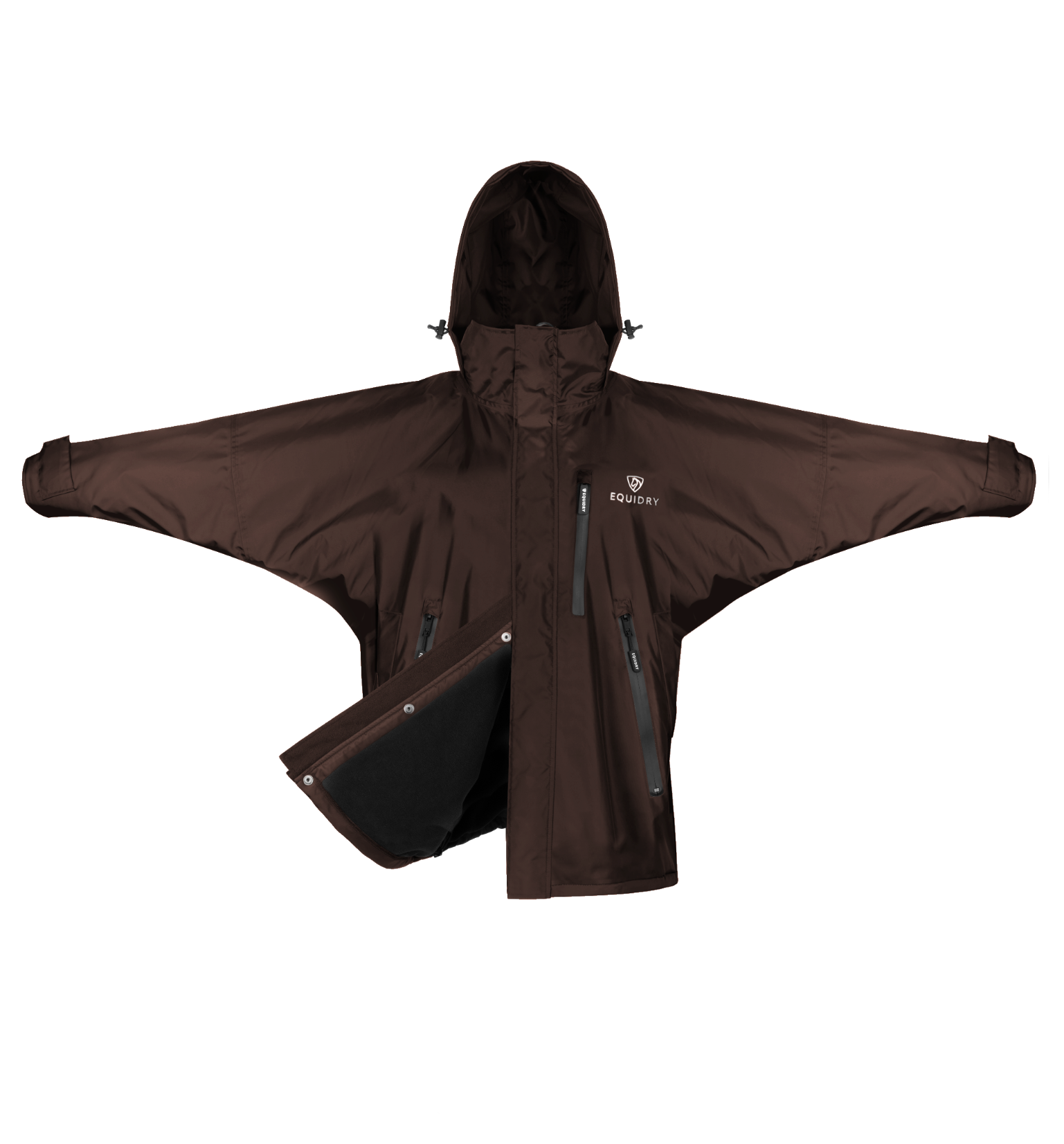 EQUIDRY women's waterproof short blouson style horse riding jacket in rich brown